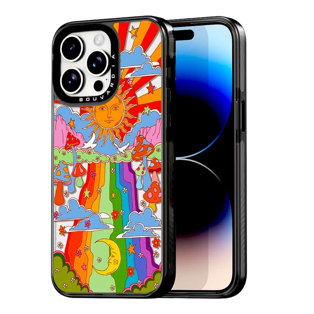 Bouvardia for iPhone 14 Pro Case Military-Grade Protection & Mushroom Sun Design